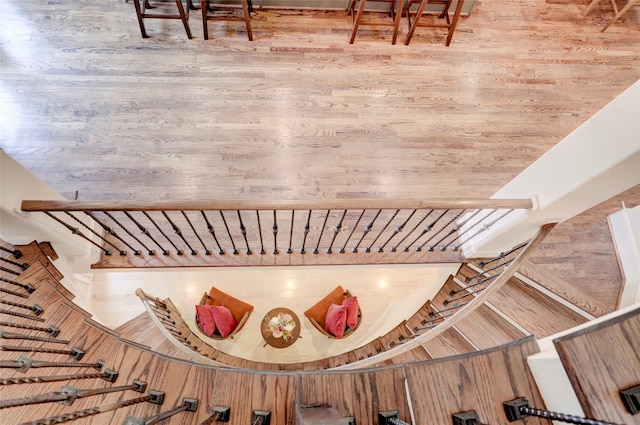 1348 W 25th St, Houston, TX 77008 - staircase featuring wood finished floors