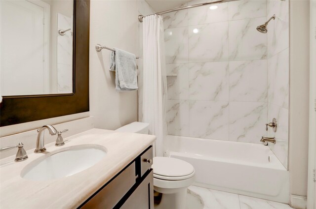 1348 W 25th St, Houston, TX 77008 - full bath with shower / bathtub combination with curtain, toilet, and vanity