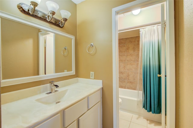 14911 Wunderlich Dr Unit 1007, Houston, TX 77069 - full bath featuring vanity, toilet, tile patterned flooring, and shower / bath combination with curtain