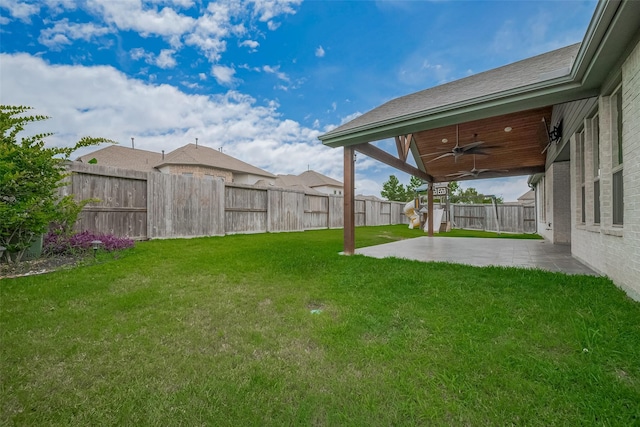 2206 Umber Oaks Ln, Brookshire, TX 77423 - view of yard with a patio area and a ceiling fan