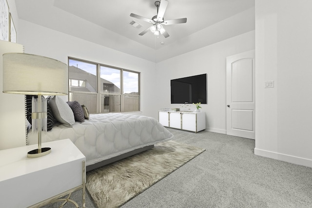 30419 Bermuda Hallow Bnd, Fulshear, TX 77423 - carpeted bedroom with baseboards and a ceiling fan