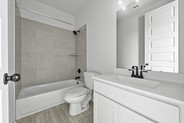 30419 Bermuda Hallow Bnd, Fulshear, TX 77423 - bathroom with vanity, toilet, and bathing tub / shower combination