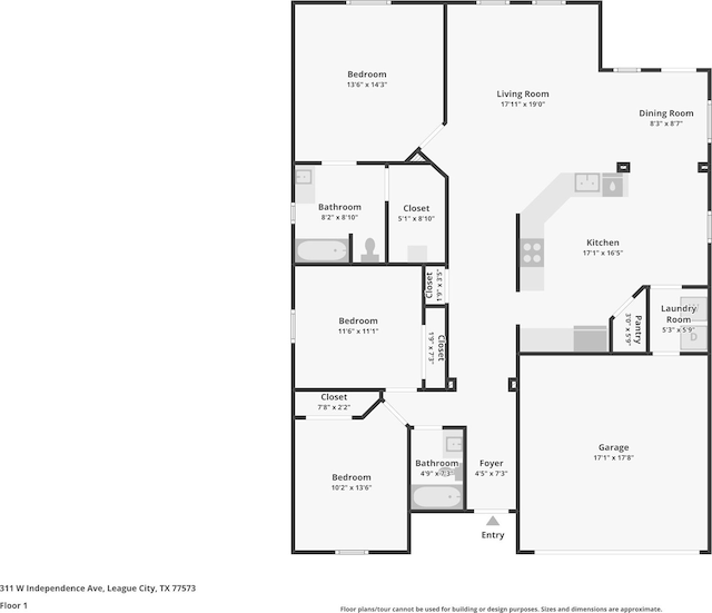 311 W Independence Dr, League City, TX 77573 - floor plan / room layout