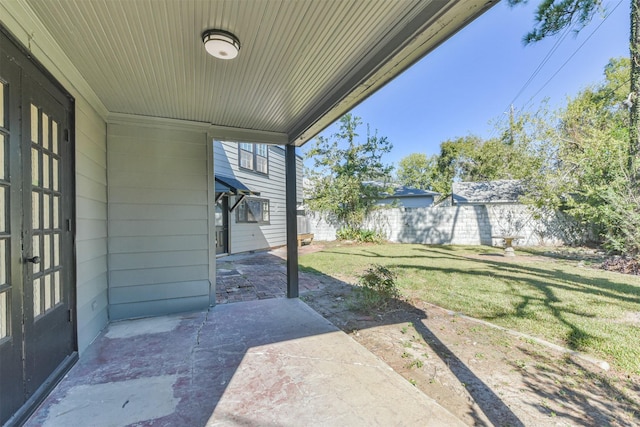 5419 Palmer St, Houston, TX 77004 - view of yard featuring a patio area and french doors