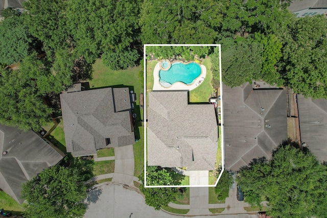 31215 Rainwood Park Ln, Spring, TX 77386 - view of property location featuring a pool area and property boundaries highlighted