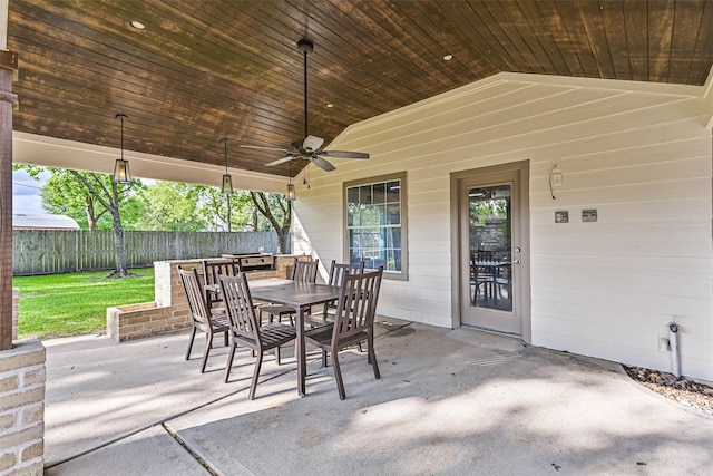 406 Westwood Dr, Friendswood, TX 77546 - view of patio with outdoor dining space and a ceiling fan