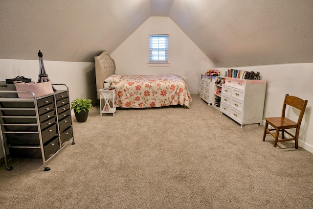 455 Green Meadows Dr, West Columbia, TX 77486 - carpeted bedroom featuring lofted ceiling and a textured ceiling