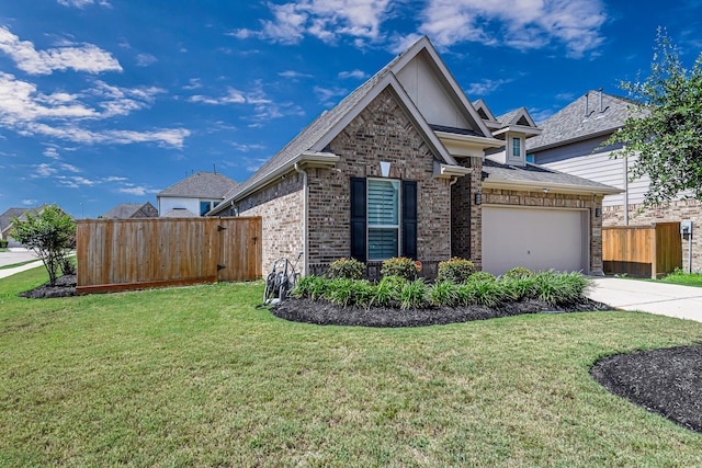 24203 Leonforte Dr, Richmond, TX 77406 - view of property exterior featuring concrete driveway, brick siding, a garage, and a shingled roof