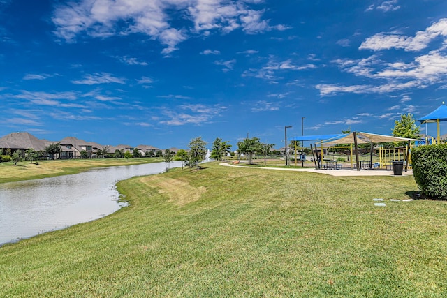 24203 Leonforte Dr, Richmond, TX 77406 - surrounding community featuring a gazebo, a yard, and a water view