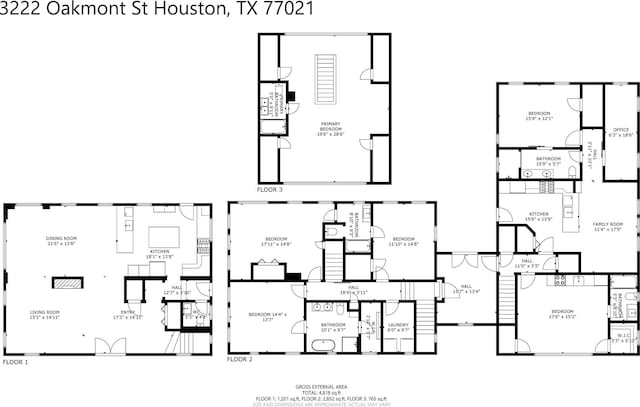 3222 Oakmont St, Houston, TX 77021 - room layout
