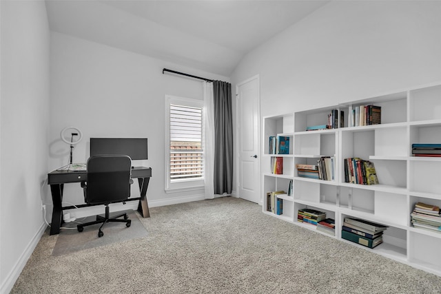 28249 Woodland Bend Way, Spring, TX 77386 - office with carpet floors, lofted ceiling, and baseboards