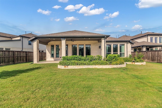 28249 Woodland Bend Way, Spring, TX 77386 - back of property with a ceiling fan, a patio, brick siding, and roof with shingles