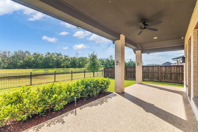 28249 Woodland Bend Way, Spring, TX 77386 - view of patio featuring ceiling fan