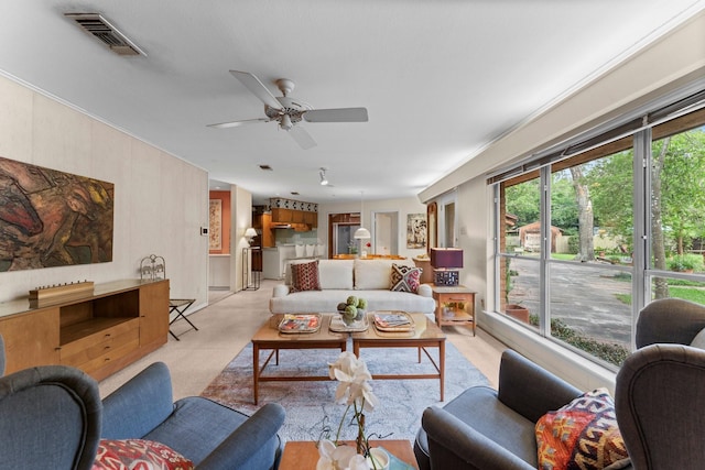 9809 Neuens Rd, Houston, TX 77080 - living room with a ceiling fan