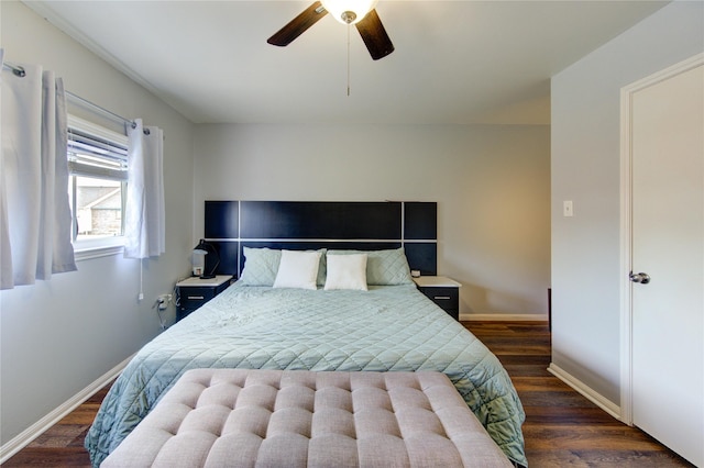 2246 Triway Ln, Houston, TX 77043 - bedroom featuring wood finished floors, baseboards, and a ceiling fan