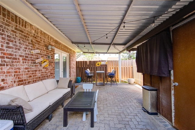 2246 Triway Ln, Houston, TX 77043 - view of patio featuring french doors, an outdoor hangout area, and outdoor dining area