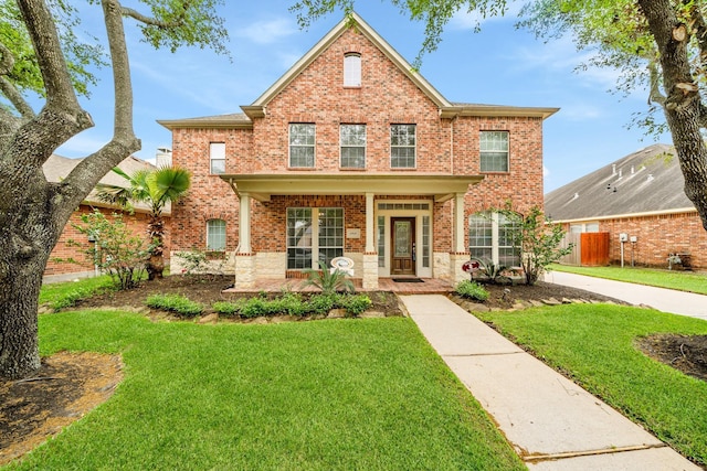8910 Cote Ct, Houston, TX 77064 - traditional home featuring brick siding and a porch