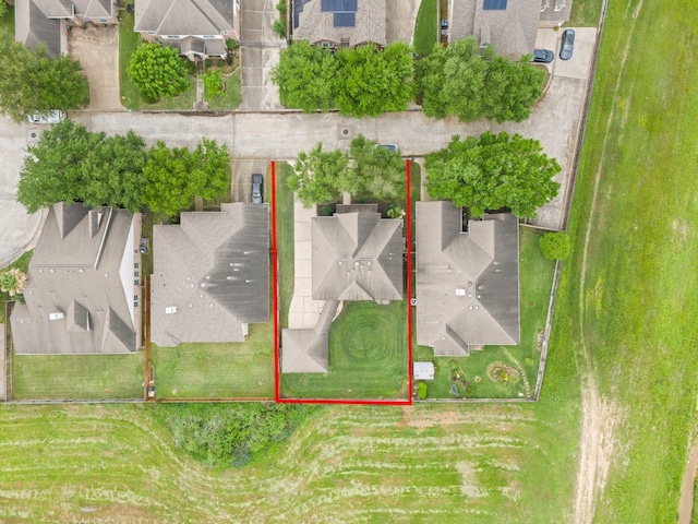 8910 Cote Ct, Houston, TX 77064 - aerial perspective of suburban area with property parcel outlined