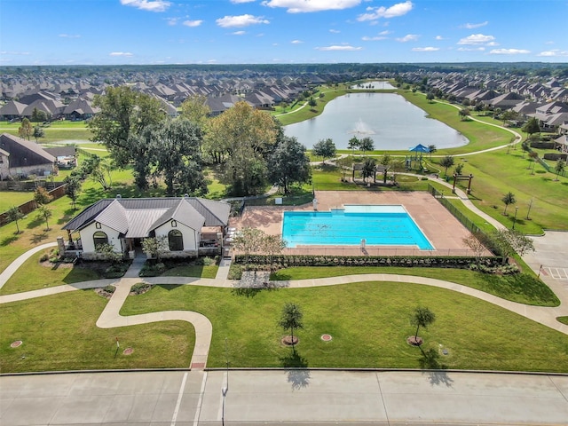 18735 Evanhale Bend Dr, Cypress, TX 77429 - aerial perspective of suburban area featuring a nearby body of water and a pool