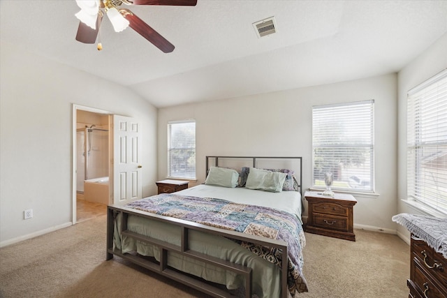 20203 Stonegrove Ct, Tomball, TX 77375 - bedroom with light colored carpet, multiple windows, baseboards, and vaulted ceiling