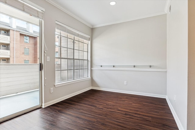 2111 Welch St Unit A123, Houston, TX 77019 - spare room with crown molding, wood finished floors, baseboards, and recessed lighting