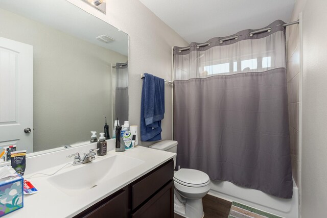 25131 Bells Canyon Dr, Porter, TX 77365 - full bathroom featuring vanity, shower / tub combo, and toilet