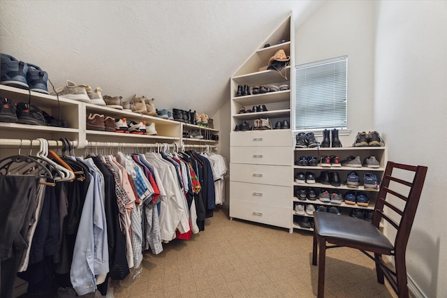 1112 Jackson Blvd, Houston, TX 77006 - spacious closet featuring vaulted ceiling and carpet flooring