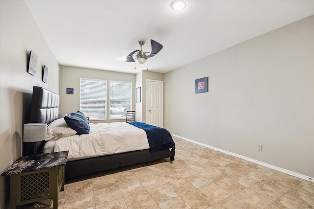 1112 Jackson Blvd, Houston, TX 77006 - bedroom featuring baseboards and ceiling fan