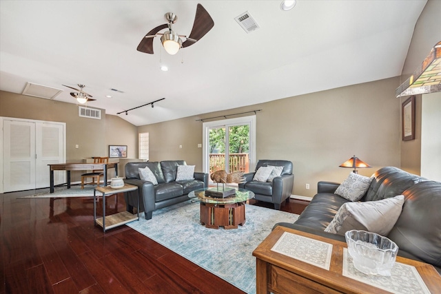 1112 Jackson Blvd, Houston, TX 77006 - living area featuring ceiling fan, wood finished floors, lofted ceiling, and recessed lighting