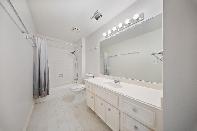 1818 Hillgreen Dr, Katy, TX 77494 - bathroom featuring toilet, vanity, and shower / bathtub combination with curtain