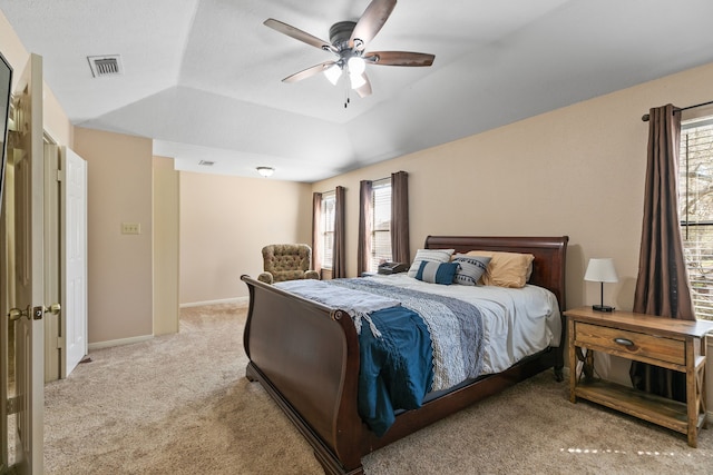 2310 Willow Bend Dr, Richmond, TX 77406 - bedroom with light carpet, multiple windows, ceiling fan, and baseboards