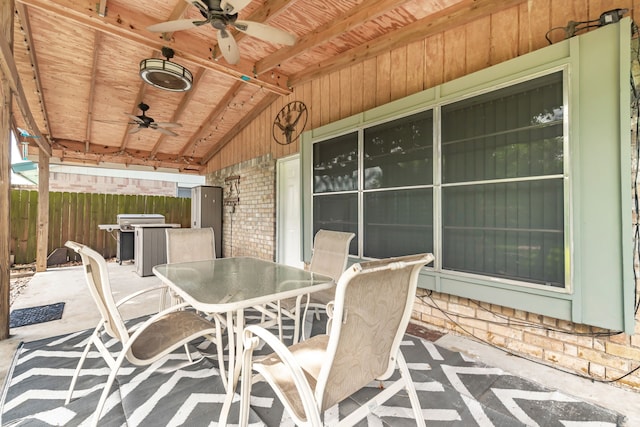 10507 Stockman Ln, Sugar Land, TX 77498 - view of patio / terrace featuring ceiling fan and outdoor dining space