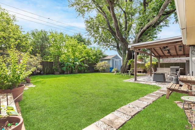 10507 Stockman Ln, Sugar Land, TX 77498 - view of yard featuring a patio area and ceiling fan