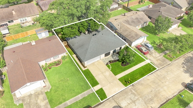 10507 Stockman Ln, Sugar Land, TX 77498 - aerial view of residential area with property boundaries highlighted