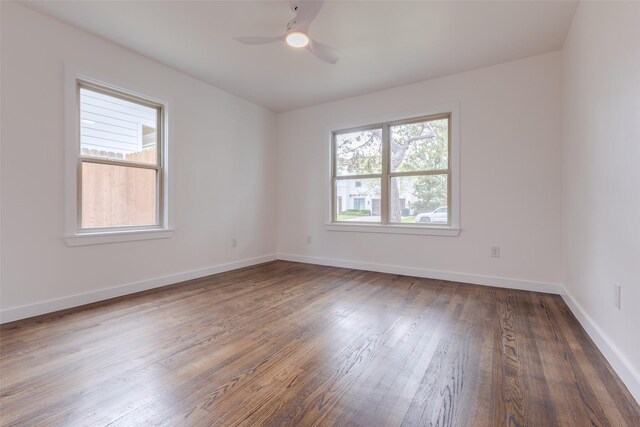 1730 Wakefield Dr, Houston, TX 77018 - spare room featuring ceiling fan, wood finished floors, and baseboards