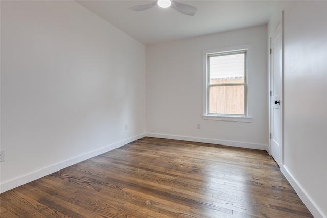 1730 Wakefield Dr, Houston, TX 77018 - empty room with ceiling fan, wood finished floors, and baseboards