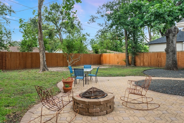 1730 Wakefield Dr, Houston, TX 77018 - view of patio featuring an outdoor fire pit and outdoor dining space
