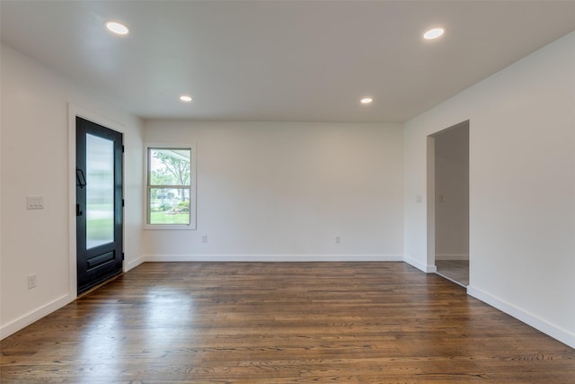1730 Wakefield Dr, Houston, TX 77018 - unfurnished room with recessed lighting, baseboards, and dark wood-style flooring