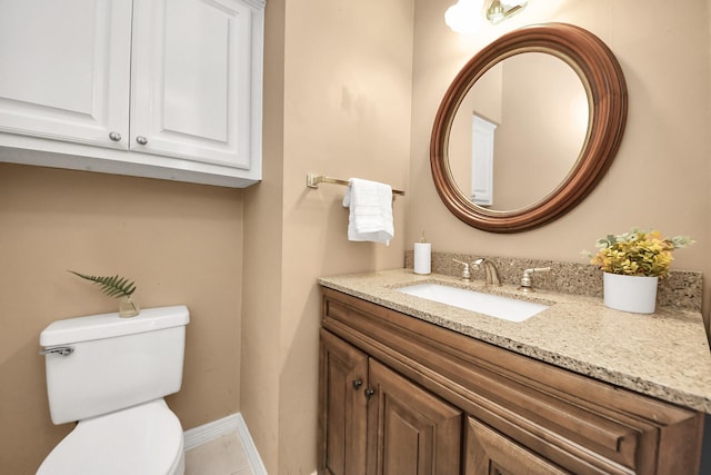 1542 Orchard Park Dr, Houston, TX 77077 - bathroom featuring vanity, toilet, tile patterned flooring, and baseboards