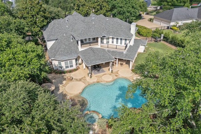 9611 Stonebridge Pl, Tomball, TX 77375 - view of pool with a pool with connected hot tub and a patio