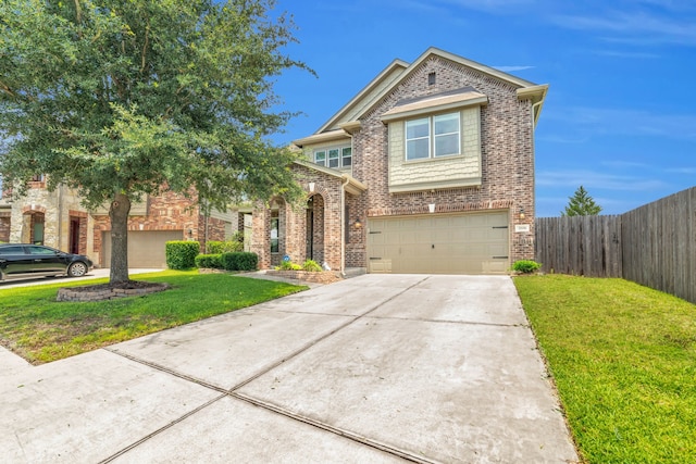 3506 Bennett Trails Dr, Spring, TX 77386 - view of front of house featuring a garage, brick siding, and concrete driveway