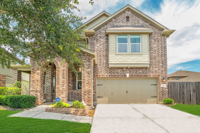 3506 Bennett Trails Dr, Spring, TX 77386 - traditional-style home featuring driveway, an attached garage, and brick siding