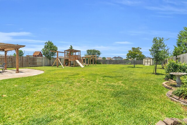 3506 Bennett Trails Dr, Spring, TX 77386 - view of yard featuring a playground and a patio area