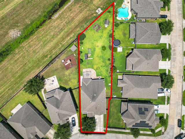 3506 Bennett Trails Dr, Spring, TX 77386 - aerial perspective of suburban area featuring a pool area