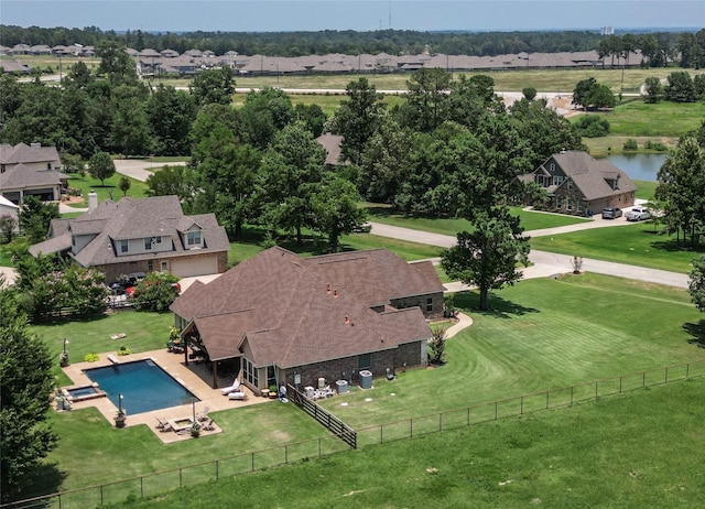 5112 E Settlers Bnd, Montgomery, TX 77316 - aerial perspective of suburban area with a pool