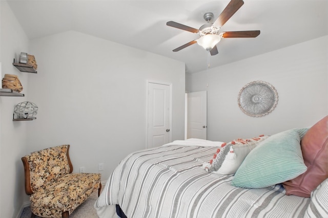 4609 Autumn Morning Dr, Spring, TX 77386 - bedroom with vaulted ceiling, ceiling fan, and carpet
