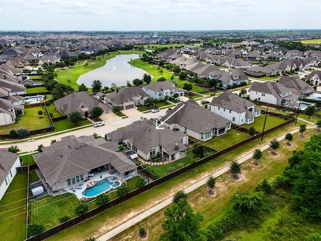 2715 Merlin Way, Katy, TX 77493 - aerial view of residential area with a nearby body of water and a pool