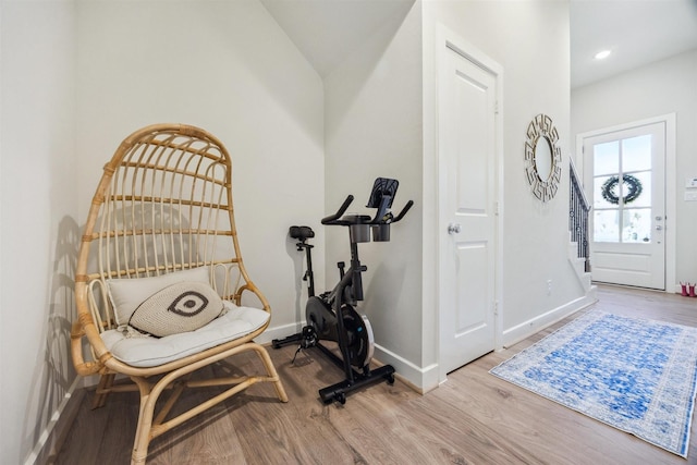 809 Burton Landing Ln, Houston, TX 77008 - foyer with light wood finished floors, baseboards, and recessed lighting