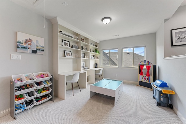 2603 Open Prairie Ln, Katy, TX 77493 - game room featuring carpet flooring, attic access, and baseboards