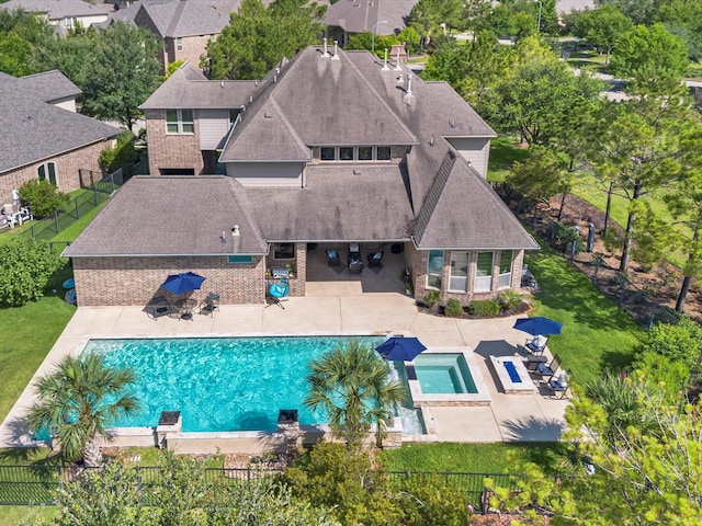 19003 Cove Manor Dr, Cypress, TX 77433 - view of pool with a patio and a fenced backyard